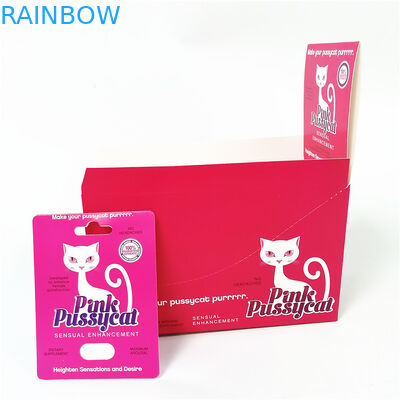 Paket Pussycat Rhino Capsule Pills pencetakan UV Kartu Blister