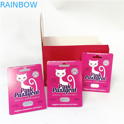 Paket Pussycat Rhino Capsule Pills pencetakan UV Kartu Blister