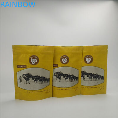 Food Grade Stand Up Zipper Custom Printed Foil Bags Kantong Kopi Efek Matte yang Dapat Ditutup Kembali