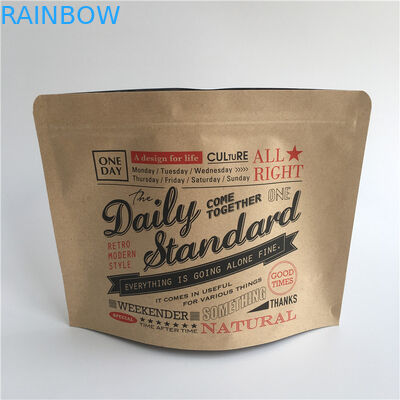 Aluminium Foil Ziplock Brown Kraft Paper Stand Up Pouch Makanan Kering