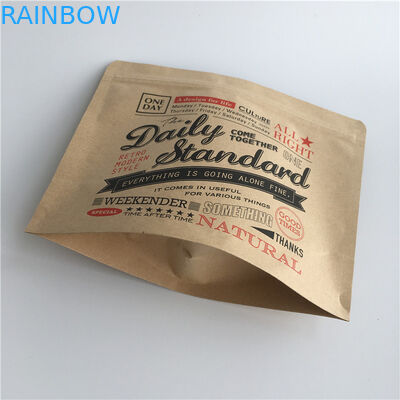 Aluminium Foil Ziplock Brown Kraft Paper Stand Up Pouch Makanan Kering