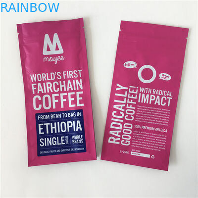 Kemasan Biji Kopi Ritsleting Bukti Bau Dengan Gusset Sisi Segel Panas