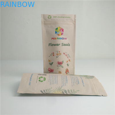 Tas Segel Panas Kompos Makanan Kraft Ramah Lingkungan Kemasan Logo Kustom Digital Printing