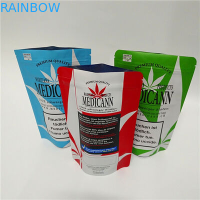 CBD Flower Herbs Ziplock Three Side Seal Pouch Disesuaikan Dicetak Laminated