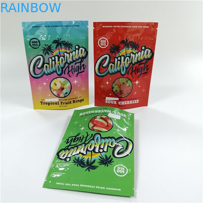 Mylar Stand Up Pouch Bunga CBD Kecil yang Dapat Dimakan Anak Tahan 3,5 Gram