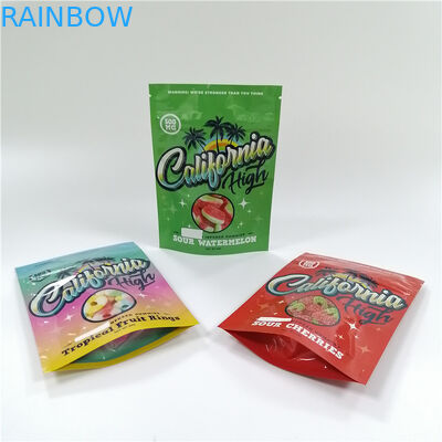 1g 3.5g 7g Gummies Mylar Ziplock Kantong Plastik yang Dapat Ditutup Kembali Tahan Anak