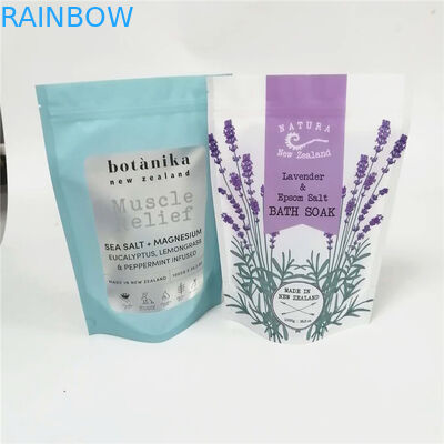 Kemasan Kantong Plastik garam Laut Laut Logo Kustom Berdiri Sendiri Ditutup Kembali