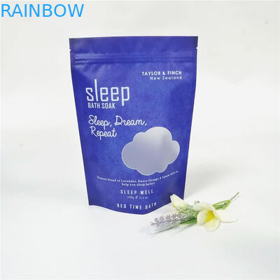 Kemasan Kantong Plastik garam Laut Laut Logo Kustom Berdiri Sendiri Ditutup Kembali