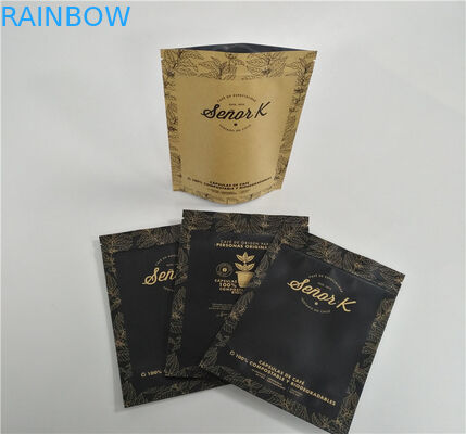 Makanan Kering Kopi Coklat Kertas Kraft Stand Up Pouch Gravure Printed