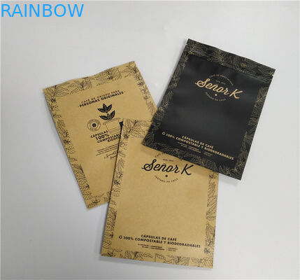 Makanan Kering Kopi Coklat Kertas Kraft Stand Up Pouch Gravure Printed