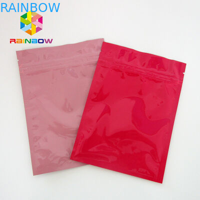Kosmetik Glossy Finish Zipper Aluminium Foil Bags 100 Mic Reclosable