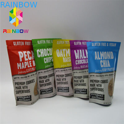 Plastik Mylar Aluminium Foil Stand Up Ziplock Bags Dicetak Food Grade