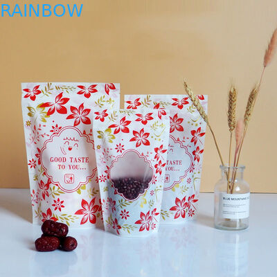 Zipper Glossy Stand Up Kantong Plastik Kemasan Logo Kustom Dengan Jendela