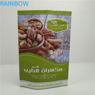 MOPP Aluminium Foil Custom Standing Pouch Zipper Moisture Proof Untuk Kacang