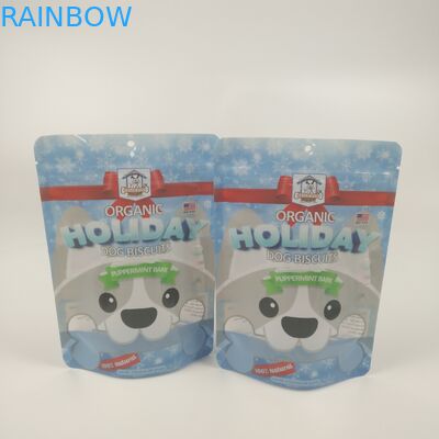 Dog Chicken Biscuit Mylar Stand Up Pet Food Packaging Logo Khusus