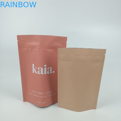 Tas Penghalang Ritsleting Stand Up Plastik Kosmetik Matt Selesai Ditutup Kembali