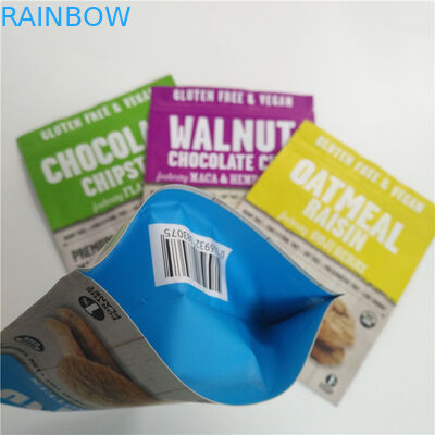 Permen Permen Kantong Stand Up Cetak Digital Kustom Plastik Dengan Bagian Atas Ritsleting