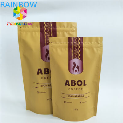 Kustom Food Grade Heat Sealing Aluminium Foil Pouch Packaging Ziplock Standing