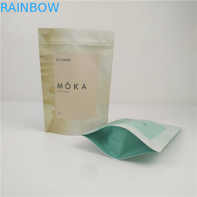 Kantong Stand Up Plastik Laminasi Ritsleting Kustom Untuk Garam Mandi