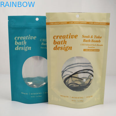 Clear Window Matte Mylar Aluminium Foil Zip Lock Pouches Standing