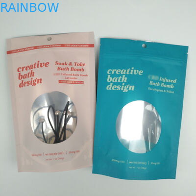 Clear Window Matte Mylar Aluminium Foil Zip Lock Pouches Standing