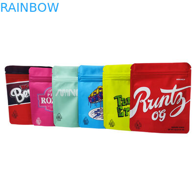 Custom Resealable Smell Proof Ziplock Edible Packaging Pouch Soft Touch Tas Mylar Tahan Anak