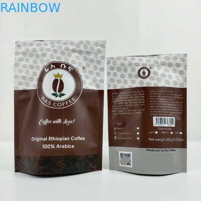 Matte Aluminium Foil Stand up Pouch Packaging Tas Kemasan Kopi Mylar Bags