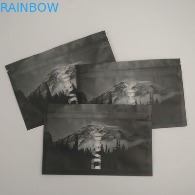 Jendela Depan Belakang Yang Jelas Tersegel Panas Bukti Bau Kunci Zip yang Dapat Ditutup Kembali Kemasan Penyimpanan Makanan Mylar Segel Tiga Sisi Doypack