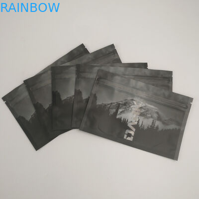 Jendela Depan Belakang Yang Jelas Tersegel Panas Bukti Bau Kunci Zip yang Dapat Ditutup Kembali Kemasan Penyimpanan Makanan Mylar Segel Tiga Sisi Doypack