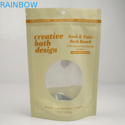 Tas Dengan Jelas Grosir Penyimpanan Makanan Bukti Bau Aluminium Mylar Dapat Ditutup Kembali Tas Foil Stand Up Pouch Dengan Jendela Yang Jelas