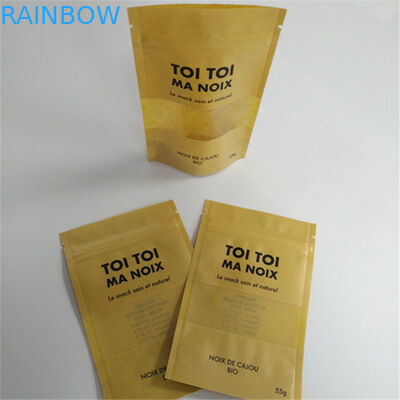 120mic Brown Biodegradable Kraft Paper Bag MOPP Dengan Jendela