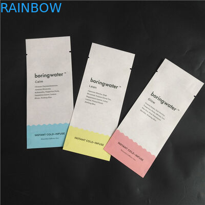 Eco Friend Biodegradable Kraft Paper PLA Senyawa Makanan Bubuk Bumbu Kemasan Tas Tiga Kantong Segel Sisi