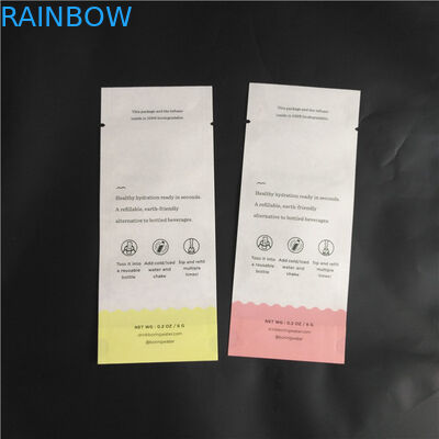 Eco Friend Biodegradable Kraft Paper PLA Senyawa Makanan Bubuk Bumbu Kemasan Tas Tiga Kantong Segel Sisi