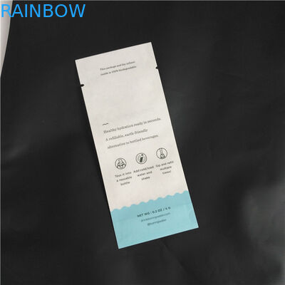 Eco Friend Biodegradable Kraft Paper PLA Senyawa Makanan Bubuk Bumbu Kemasan Tas Tiga Kantong Segel Sisi