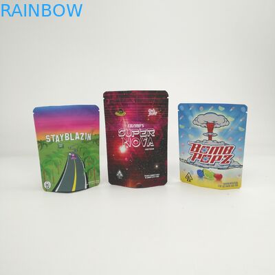Disesuaikan logo 3.5g 7g 14g 28g 1 pon Kue Berdiri Tas Untuk Kush Haze Herb CBD Cannabis Runtz