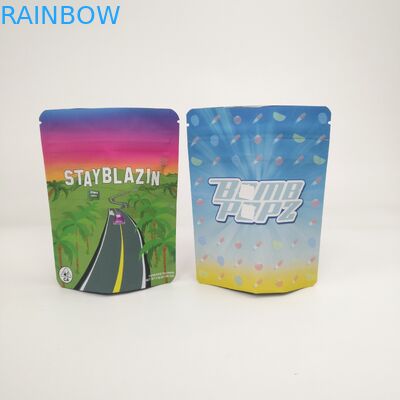 Disesuaikan logo 3.5g 7g 14g 28g 1 pon Kue Berdiri Tas Untuk Kush Haze Herb CBD Cannabis Runtz