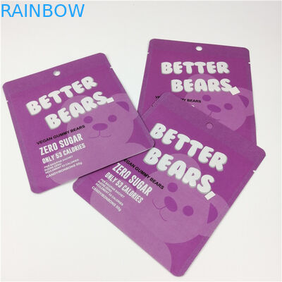 Cookies Gummy CBD Edibles Bear Zipper Foil Pouch MOPP 200 Mikron