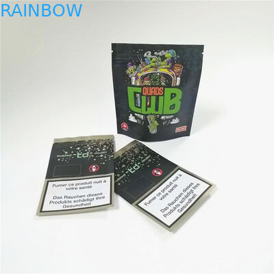 SGS 14g 28g Mylar Foil Tas Ritsleting Pengaman CMYK 120mic