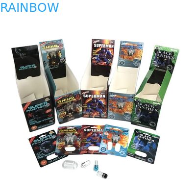 Hologram SGS Sex Pill Blister Card 500k 3D Blister Paper Card Dengan Kotak Display