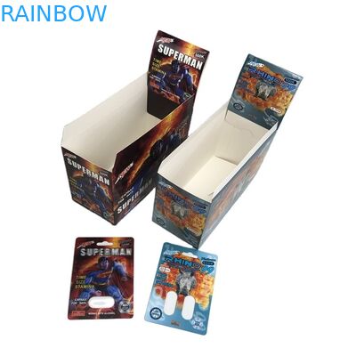 Hologram SGS Sex Pill Blister Card 500k 3D Blister Paper Card Dengan Kotak Display