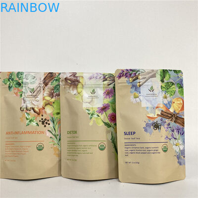 Cmyk 1.2C MPET Stand Up Zipper Pouch 1.5C PA Untuk Teh / Kopi