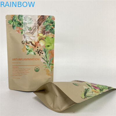 Cmyk 1.2C MPET Stand Up Zipper Pouch 1.5C PA Untuk Teh / Kopi