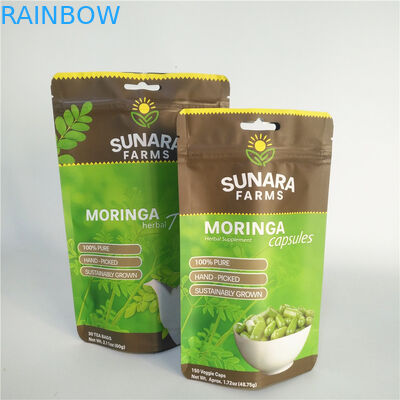 Film Laminated VMPET SGS Tas Kemasan Makanan yang Dapat Ditutup Kembali 110mic Untuk Teh / Kacang