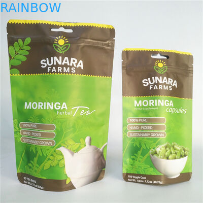 Film Laminated VMPET SGS Tas Kemasan Makanan yang Dapat Ditutup Kembali 110mic Untuk Teh / Kacang