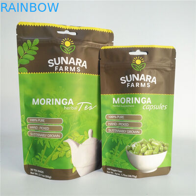 Film Laminated VMPET SGS Tas Kemasan Makanan yang Dapat Ditutup Kembali 110mic Untuk Teh / Kacang