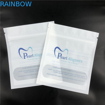 Aligners Tak Terlihat CMYK MOPP Reusable Mylar Bags 120mic Dengan Jendela Depan Yang Jelas