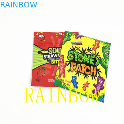 100mic Edibles CMYK Segel Panas Mylar Foil Pouch Permen 80x100mm VMPET