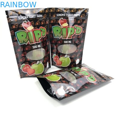 120 Mikron CMYK Mylar Packaging Bags 300mg 500mg Dengan Cr Zipper Lock