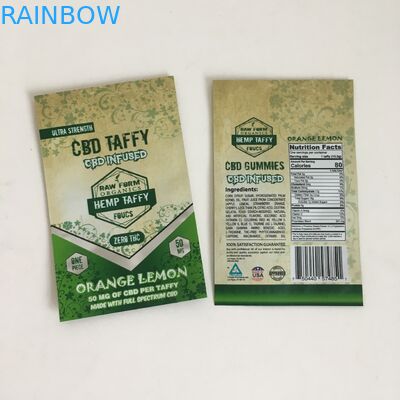 Tas Mylar Smell Proof Ziplock Cannabis Flower Plastic CBD Infused 50mg 100mg Permen Gummies Mylar Packaging Bags