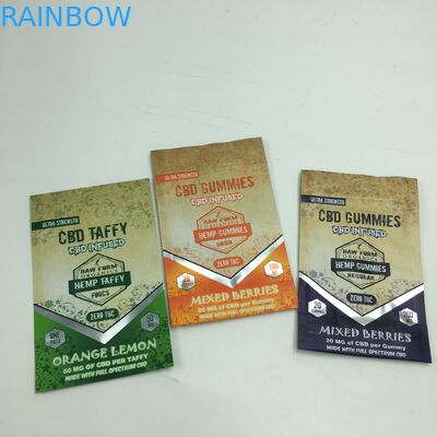 Kustom Dicetak 1G 3.5G Daur Ulang Bau Bukti Zipper Gummy Bear CBD Kecil Berdiri Dapat Dimakan 3.5G Mylar Weed Bag